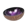 thumbnail image 3 of GROWTH TANK Coconut Bowl Storage Bowl Dry Snacks Handcrafted Nuts Pearl Inlaid Keys Diameter 12cm Coconut Shell Fruits Container Key Bowl violet, 3 of 9