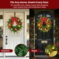 thumbnail image 2 of 24inch Prelit Christmas Wreath 8 Modes Lighting Timer Deluxe Lighted Christmas Wreath Decorations Ornament with LED Lights Door Window Fireplace Decor Timer Function, 2 of 9