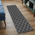 thumbnail image 3 of 2'x6' Rug Runners for Hallways Kitchen, Black Geometric Non Slip Entryway Beside Floor Carpet Runner, White Modern Abstract Art Aesthetics Washable Laundry Room Bedroom Throw Rugs Mat for Family Pet, 3 of 8