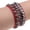 Red, variant on Women's Layered Punk Rock Rivet Bracelet Studded Faux Leather Metal Chain Bangle