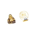 thumbnail image 6 of Buddha Statue Leaf Sculpture Meditation Figurine Gold Resin Iron Tabletop Ornament for Office Desk Bedroom Decor, 6 of 8
