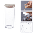 thumbnail image 3 of Food Storage Containers, Stackable Organization Canister Glass JarsWhite pink700ml, 3 of 6