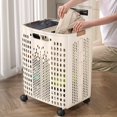 thumbnail image 6 of tasrioml Clothes Laundry Basket with Wheels Large Capacity Foldable Design Wheeled Hamper Storage Basket with Handle, 6 of 8