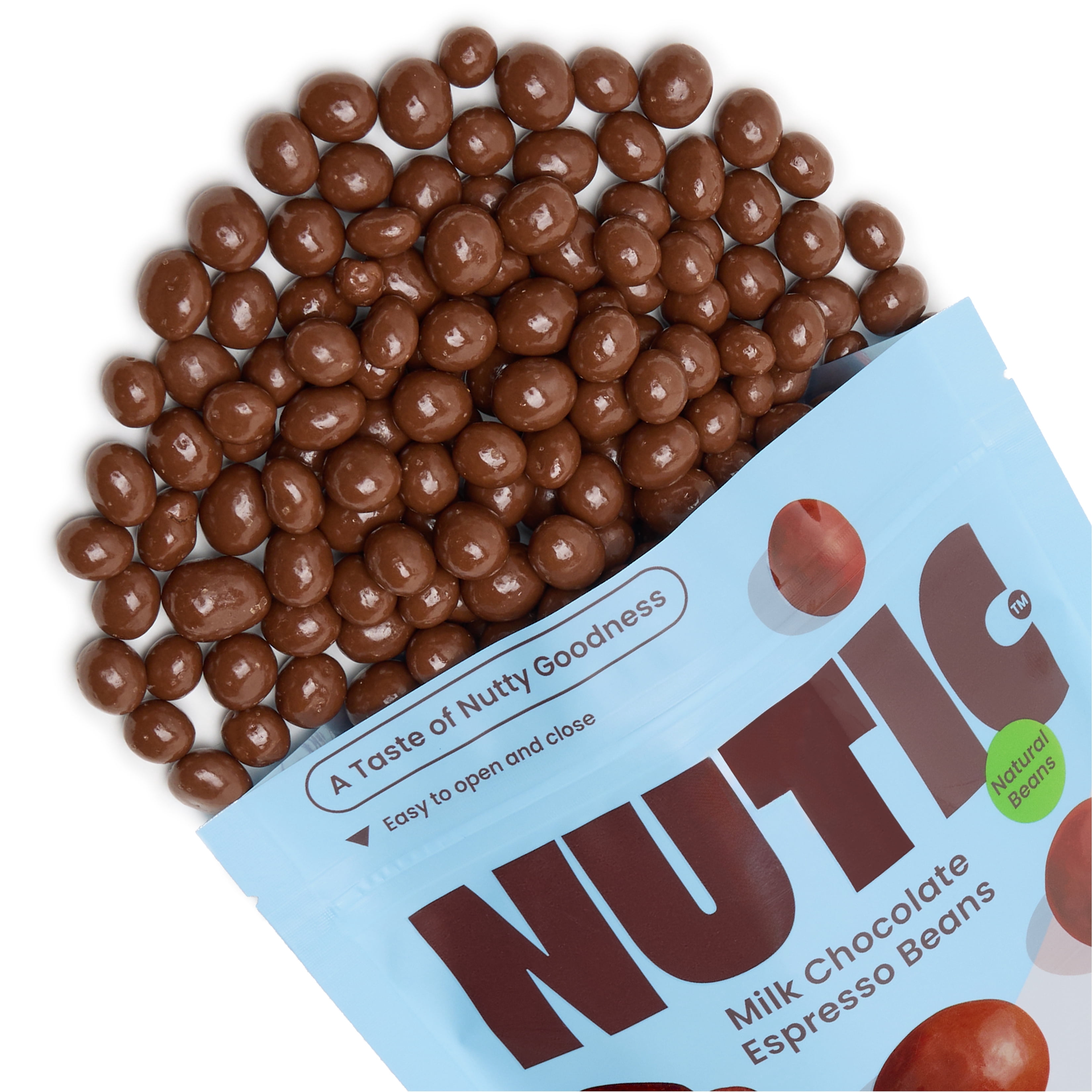 Nutic Gourmet Milk Chocolate Espresso Beans - 2LB, Roasted Coffee Beans Covered in Milk Chocolate - Bulk Chocolate Espresso Candy - Ideal for Snacking and Gifting - (Pack of 1)