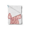 thumbnail image 2 of Gender Reveal Soft Flannel Fleece Throw Blanket, Boy and Girl Twins Elephants with Royal Crowns, Cozy Plush for Indoor and Outdoor Use, 50" x 60", Blush Blue, by Ambesonne, 2 of 5