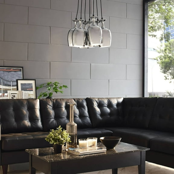 Modway Goodwill Metal Chandelier in Silver