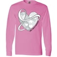 thumbnail image 3 of Inktastic Lung Cancer Awareness White Ribbon Around Heart Long Sleeve T-Shirt, 3 of 5