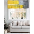 thumbnail image 5 of Yellow Grey Curtain Valances for Windows, Oil Painted Art Color Block Abstract Kitchen Valance Window Treatment, Light Filtering Block Curtains for Bathroom/Bedroom/Living Room 42'' x 12'', 5 of 9
