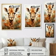thumbnail image 4 of Designart "Giraffe In A Cute Flower Field" Animals Giraffe Floater Framed Wall Art Living Room, 4 of 5