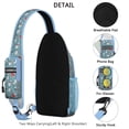 thumbnail image 3 of Sling Backpack,Light Blue Christmas Snowman Pattern Crossbody Bag with Water Bottle Holder,Waterproof Sling Bag for Men/Women with Chest Phone Holder for Hiking,Travel, 3 of 6