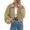 Khaki -AN14, variant on Womens Oversized Bomber Jackets Puff Sleeve Cropped Jacket Collar, Zip Up, Y2K Streetwear, Trendy Varsity Jackets, for Outdoor Travel Pink M
