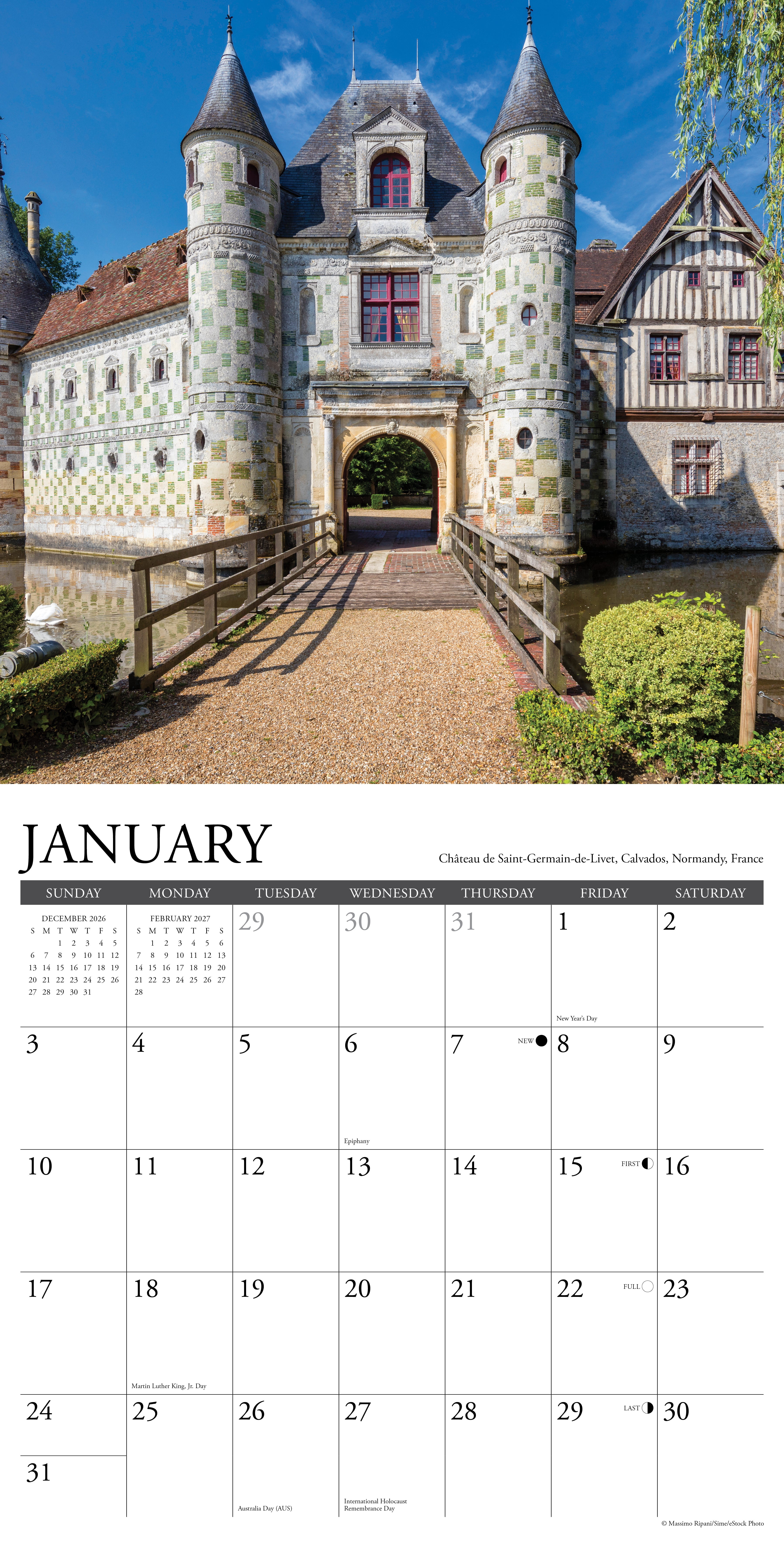 Willow Creek Press, Castles 2027 Wall Calendar