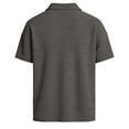 thumbnail image 6 of FINALGANG Mens Solid Color Polo Neck Short Sleeve Waffle Knit Lace Up TShirt For Casual Daily Wear Bohemian Style Outings Themed Party Activities Grey S, 6 of 8