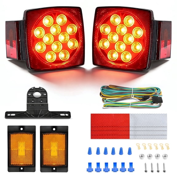 DAYBETTER 12V LED Trailer Lights Kit, Submersible Utility Trailer Tail Light for Boat RV Car Under 80 in Truck