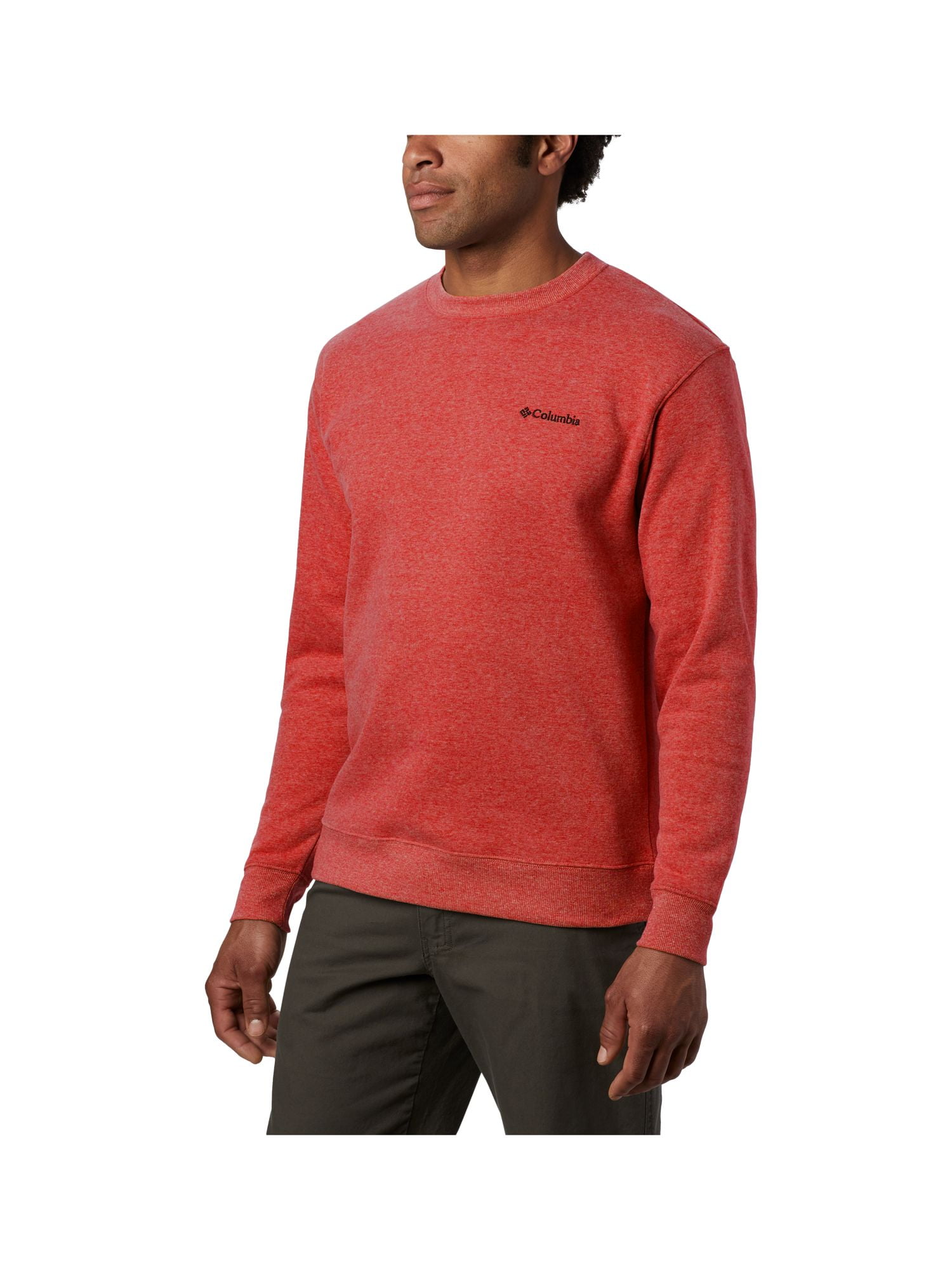 COLUMBIA Mens Red Long Sleeve Crew Neck 