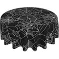 thumbnail image 1 of Halloween Tablecloth 70 Inch Round Black Cobweb Table Cloth Dust-Proof Wrinkle Resistant Rustic Halloween Tablecloth for Holiday Kitchen Dining Room Party Picnic Indoor Outdoor, 1 of 6