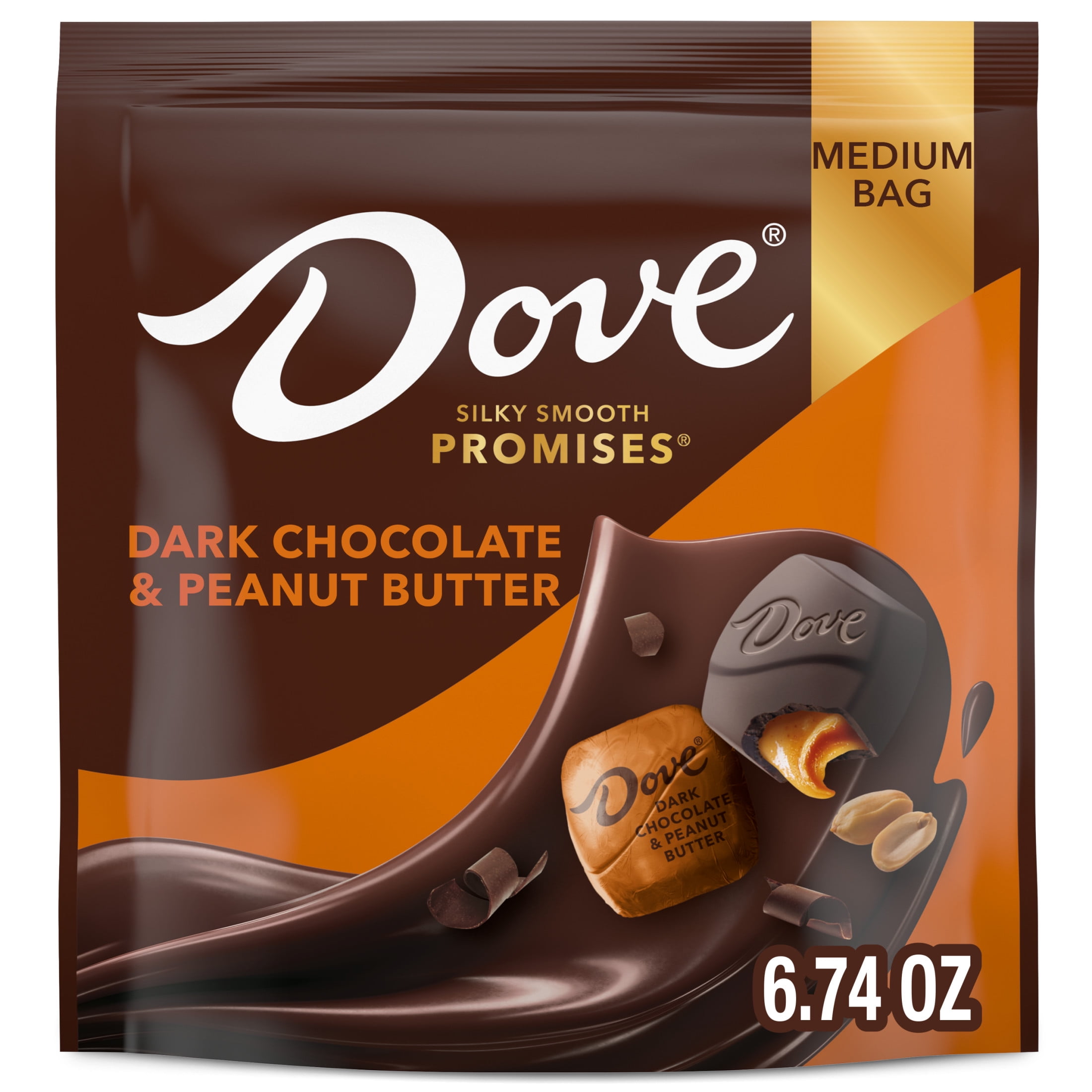 (3 pack) Dove Promises Dark Chocolate & Peanut Butter Candy - 6.74 oz Bag