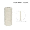 thumbnail image 2 of Uxcell Cotton Rope Twine String Twisted Braided Cord, Beige 100m/109 Yard for Wall Hanging, Macrame Knotting, 2 of 5