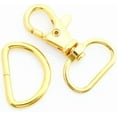 thumbnail image 4 of Swivel Trigger Snap Hooks Classic Lobster Clasps with D-Rings for Purse Strap Lanyard Leather Craft 10 Sets CSD1 (3/4 Inch, Gold), 4 of 8