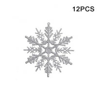 24 PCS Snowflake Ornaments, Plastic Christmas Glitter Snowflake Winter Wonderland Christmas Tree Decorations, 3.9 Inch Craft Snowflakes