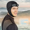 thumbnail image 4 of BlinkLLX 2 Pcs Neoprene Diving Hood Thermal Wetsuit Hood Cap Swim Caps with Chin Straps Snorkeling Neoprene Surf Beanie 2.5 mm Diving Headgear for Men Women Sailing Water Sports, 4 of 12