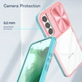 thumbnail image 6 of Allytechgroup Galaxy S22 Plus Clear Case with Tempered Glass Screen Protector, Sliding Camera Lens Protector Anti-Yellow Shockproof Rugged Slim Fit Shell Cover for Samsung Galaxy S22 Plus, Pink, 6 of 7