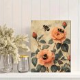 thumbnail image 2 of Qisvanset 12x16 Inch Framed Canvas Wall Art Bumblebee Vintage Rose Cottagecore Botanical Rustic Wall Decor, 2 of 8