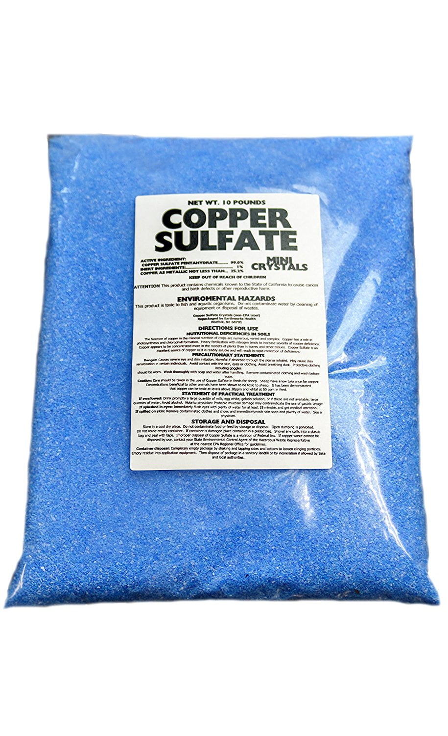 Bulk Bag Great For Sewer Lines And Pond Weeds Copper Sulfate Crystals 10lbs 