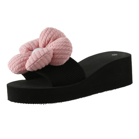 

KaLI_store Sandals for Women Casual Summer Women s one band low block heel sandal Pink