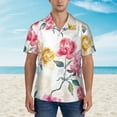 thumbnail image 4 of Kll Men'S Hawaiian Shirt Short Sleeve Button Down Beach Shirts-Colorful Flowers, 4 of 8