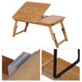 thumbnail image 3 of WALFRONT 1Pc Adjustable Bamboo Rack Shelf Dormitory Bed Lap Desk Portable Book Reading Tray Stand, Bed Table,Bed Lap Desk, 3 of 8