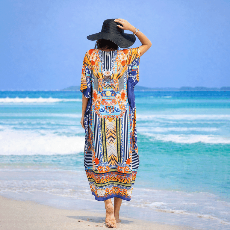 holiday kaftan dresses Nassau Embroidered Long Slit Kaftan Dress S main image 0