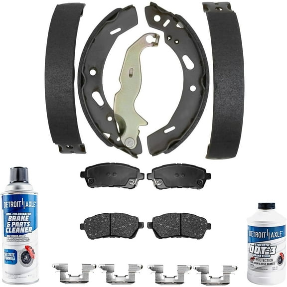 Detroit Axle - Front Ceramic Brake Pads   Rear Premium Brake Shoes Set Replacement for 2011-2019 Ford Fiesta - 6pc Set