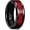 Black&Red, variant on 8mm Tungsten Carbide Wedding Band for Men - Black and Red Sand Inlay Men's Cool Unique Rings Polished Beveled Edge Comfort Fit for Everyday Wear, Size 11