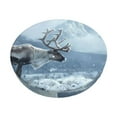 thumbnail image 1 of Disketp Winter Reindeer In Snowy Mountains Funda Redonda para Taburete, Funda de Cojín para Silla de Bar Suave y Elástica-13 inch, 1 of 1