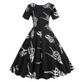 thumbnail image 3 of Vestidos Para Mujer , Moda Informal, Manga Corta, Cuello Redondo, Hasta La Rodilla, Vestido Ajustado Estampado Para Mujer Odeerbi ODB145908, 3 of 8