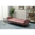 thumbnail image 3 of AMERROBIL 75'' Wide Tufted Velvet Convertible Sleeper sofa Rose, 3 of 5