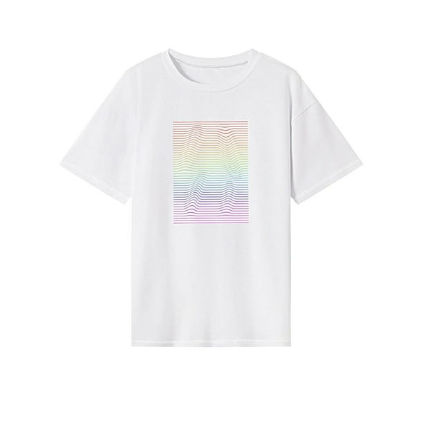 Camiseta para mujer Ropa de verano Camiseta de cuello redondo de ajuste regular para ir de compras al trabajo