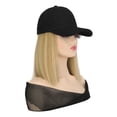 thumbnail image 1 of Chapeau de Baseball Long Droit pour Femmes avec Perruque Synthétique, 1 of 8