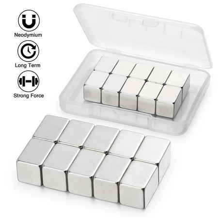 

Gustave 10Pcs 0.6x0.4x0.4 Inch Neodymium Magnets Rare Earth Craft Block Magnets N38 Refrigerator Magnets for Office Science Fridge Whiteboard