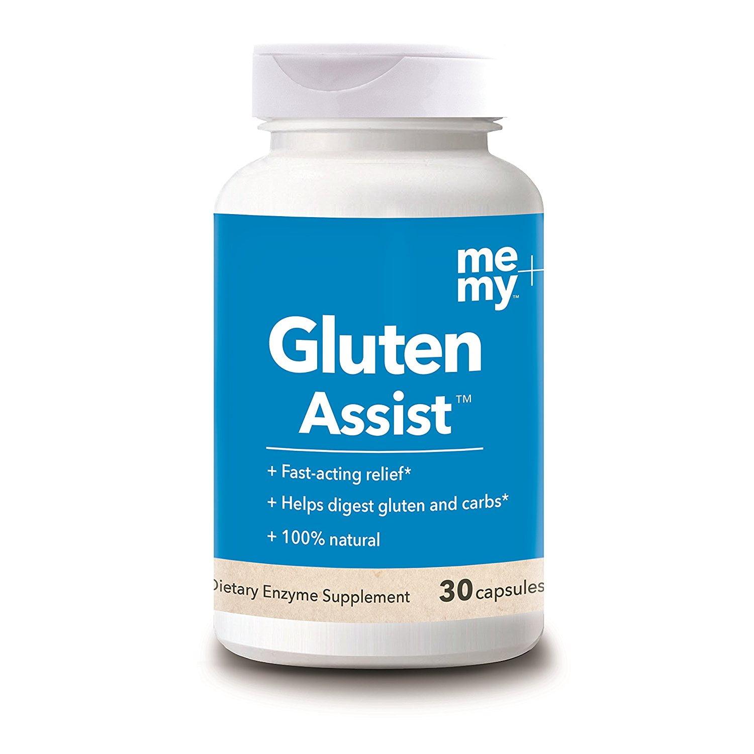 Me + My Gluten Assist Dietary Enzyme Supplement, Fastacting Relief*. Features Tolerase G, a