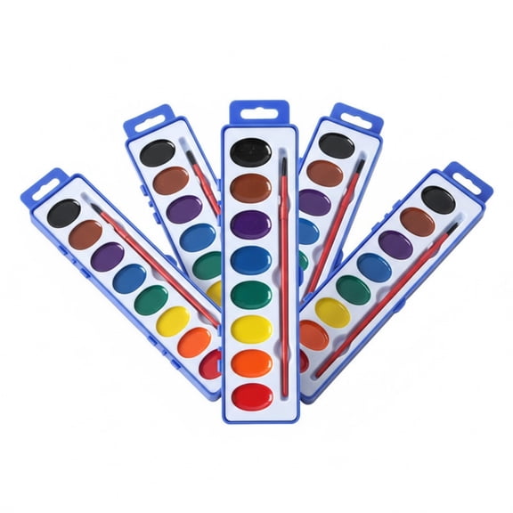 ZJNGJC Watercolor Paint Set Bulk,5 Pack,8 Colors Watercolors Paint with Paintbrush.Washable Watercolor Paint Set Kids for Parties,Birthday Party Favor,Valentines for Kids Classroom