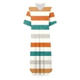 thumbnail image 5 of DHFJKG Summer Dresses Women Beach Long Dress Short Sleeve V Neck Flowy A Line Comfortable Tunic Boho Vacation Clothes Versatile Dresses, 5 of 5