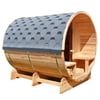 ALEKO Outdoor 6 -8 Person Red Cedar Wet Dry Barrel Sauna with Heater