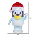 thumbnail image 3 of Christmas Holiday Plush Toys Stuffed Animal Bluey in Santa Hat Indoor & Covered Outdoor Décor, 18 in, 3 of 6