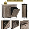 thumbnail image 4 of TLSUNNY Dual Tilt-Out Trash Cabinet, Freestanding Recycling Station with Drawer for Living Room/Kitchen, 4 of 11