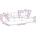 thumbnail image 2 of vidaXL Modular Sofa with Footstool&Cushions Velvet Dark Grey, 2 of 5