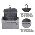 thumbnail image 3 of Uxcell Waterproof Canvas Hanging Toiletry Bag Makeup Pouch with Strap Hook Zipper, Grey 2 Pack, 3 of 5