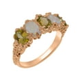 thumbnail image 1 of LBG British Made 9k Rose Gold Natural Peridot & Opal Womens Eternity Ring - 33 size options - Size 11.25, 1 of 8