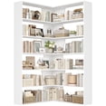 thumbnail image 6 of Homfa 6-Tier Corner Bookcase, L-Shaped Bookshelf with Baffle, Storage Display Rack for Office Living Room, White, 6 of 7